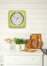 Retro Square Yellow Indoor Wall Clock 9.25 Inch, [product_price]- Greenhouse Home