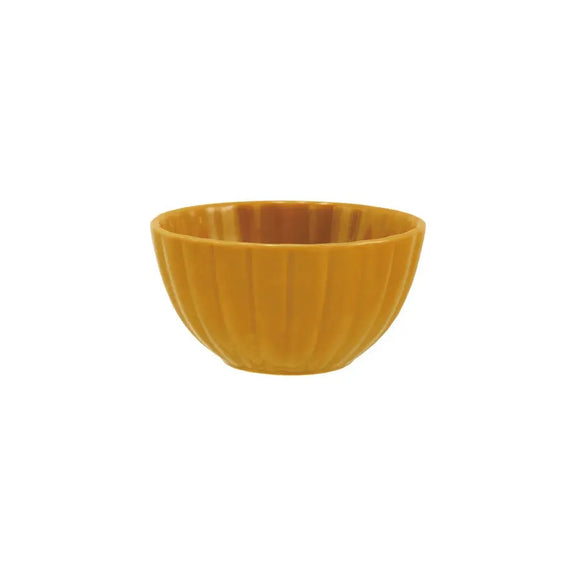 Ribbed Stoneware Bowl with Reactive Glaze Greenhouse Home