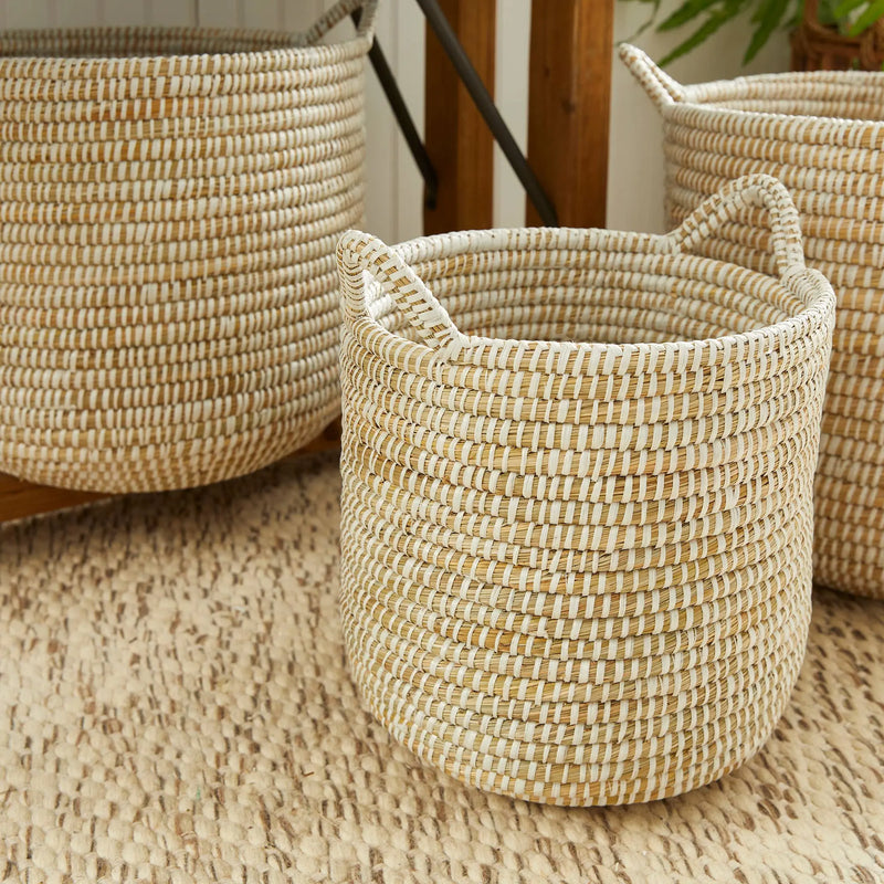 Rivergrass Round Baskets With Handles, Set of 3 Napa Home & Garden