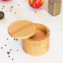 Round Salt Box with Magnetic Swivel Lid Totally Bamboo