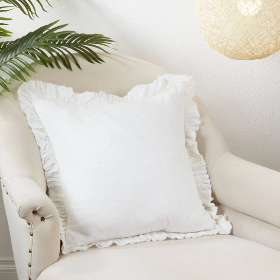 Ruffled Down Filled Throw Pillow, [product_price]- Greenhouse Home
