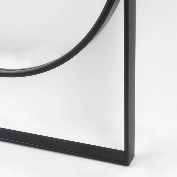 Sadie Black Metal Arched Floor Mirror Mercana