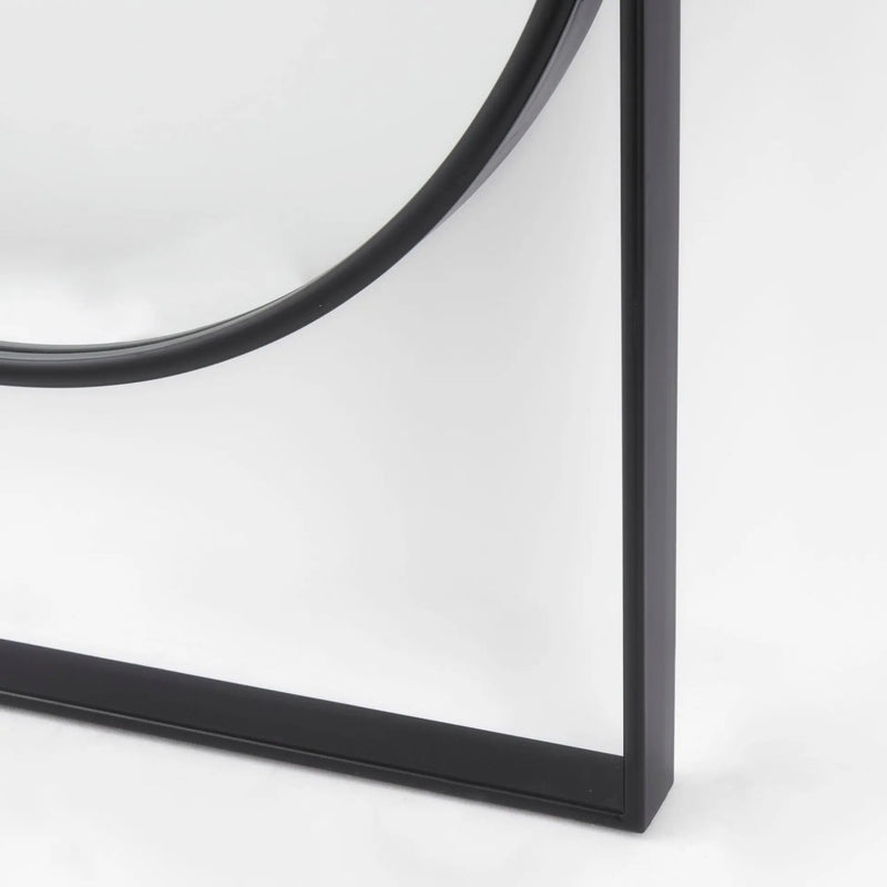 Sadie Black Metal Arched Floor Mirror Mercana