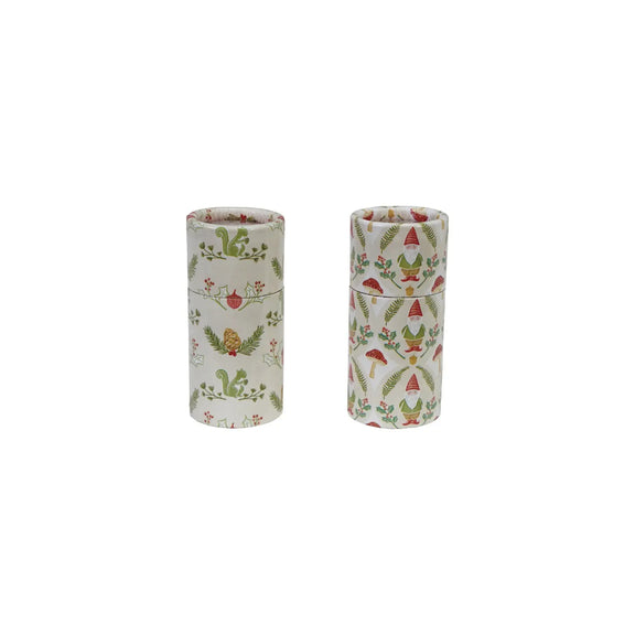 Safety Matches in Tube Matchbox with Seasonal Pattern, 2 Styles ©