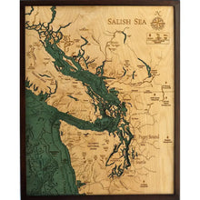 Salish Sea Nautical Wood Chart - Greenhouse Home