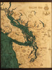 Salish Sea Nautical Wood Chart - Greenhouse Home