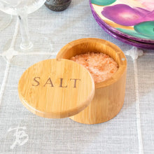 'Salt' Engraved Salt Cellar Storage Totally Bamboo