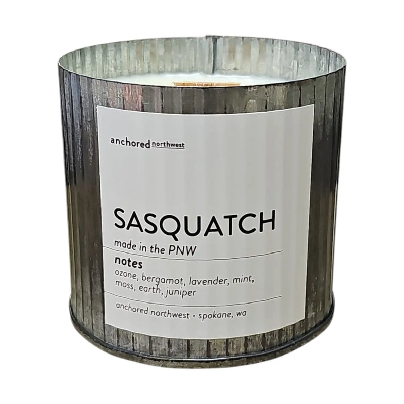Sasquatch (Bigfoot) Rustic Vintage Wood Wick Candle PNW: 10oz Anchored Northwest