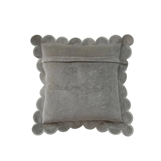 Scalloped Velvet Pillow Greenhouse Home