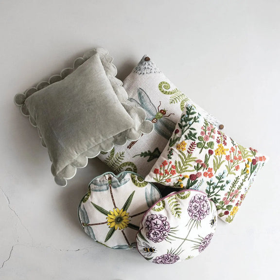 Scalloped Velvet Pillow Greenhouse Home