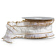 Sheer Ivory Ribbon with Ruffles and Gold Trim Raz Imports