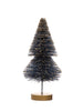 Sisal Bottle Brush Tree w/ Gold Glitter & Wood Base, Blue
