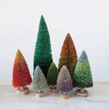 Sisal Bottle Brush Tree w/ Wood Base, Ombre, 2 Colors