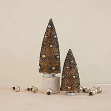 Sisal Bottle Brush Tree with Antique Silver Finish Glitter Greenhouse Home