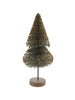 Sisal Bottle Brush Tree with Gold Glitter & Wood Base, Mint Color
