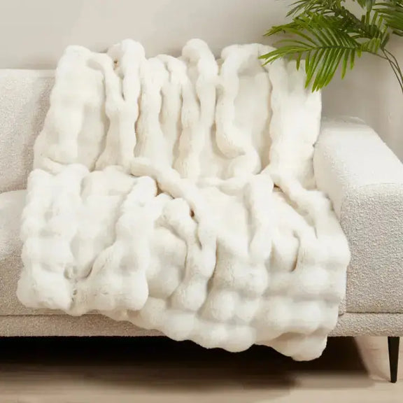 Soft Bubble Faux Fur Throw Saro Lifestyle