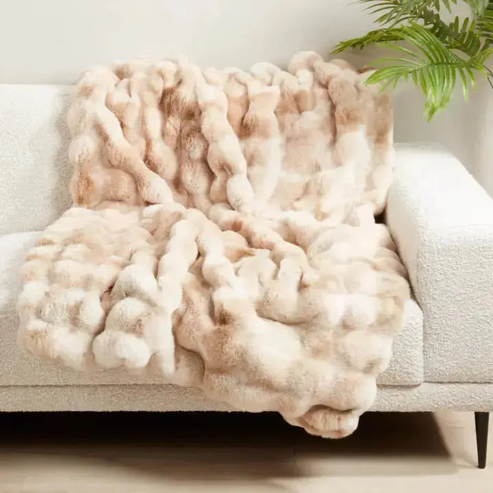 Soft Bubble Faux Fur Throw Saro Lifestyle