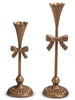 Soft Gold Cast Iron Bow Candlesticks Raz Imports