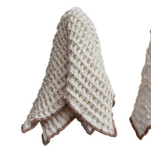 Square Cotton Waffle Weave Dish Cloths with Colorful Edge Greenhouse Home