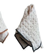 Square Cotton Waffle Weave Dish Cloths with Colorful Edge Greenhouse Home