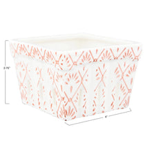 Square Stoneware Berry Bowl w/Stamped Pattern Greenhouse Home