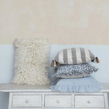 Square Woven Throw Pillow w/Stripes & Fringe, [product_price]- Greenhouse Home