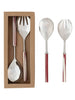 Stainless Steel Salad Servers with Marbled Resin Handles, Boxed Set of 2