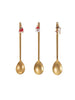 Stainless Steel Spoon w/ Holiday Charm, Gold Finish, 3 Styles Greenhouse Home