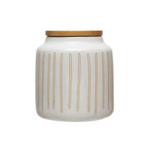 Stoneware Canister with Bamboo Lid - Greenhouse Home