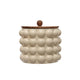 Stoneware Canister with Raised Dots + Acacia Wood Lid Greenhouse Home