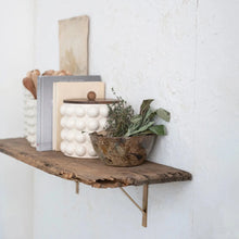 Stoneware Canister with Raised Dots + Acacia Wood Lid Greenhouse Home