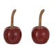 Stoneware Cherry Shaped Salt & Pepper Shakers, Set of 2