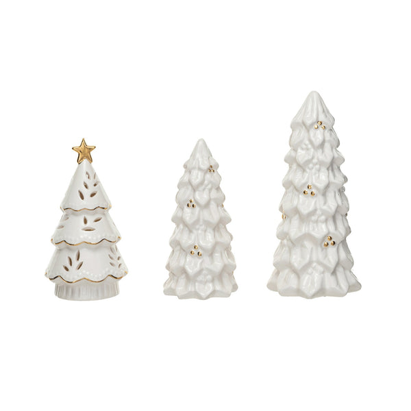Stoneware LED Christmas Trees - Short Tree - Greenhouse Home