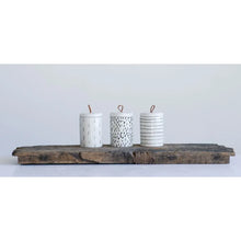 Stoneware Container with Lid + Leather Pull - Greenhouse Home