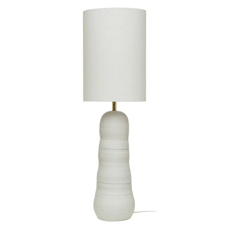 Stoneware Floor or Table Lamp, White - Greenhouse Home