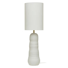 Stoneware Floor or Table Lamp, White - Greenhouse Home