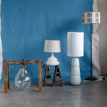 Stoneware Floor or Table Lamp, White - Greenhouse Home