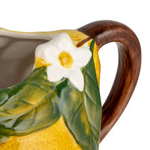 Stoneware Hand Painted Lemon Pitcher Greenhouse Home