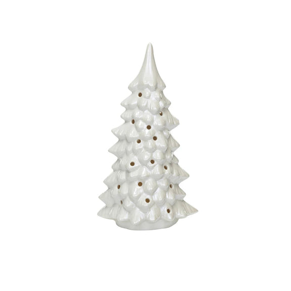 Stoneware LED Tree w/ Cut-Outs Greenhouse Home