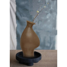 Stoneware Organic Shaped Vase with Speckled Reactive Glaze Greenhouse Home
