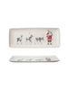 Stoneware Serving Platter with Santa Leading Reindeer Image ©