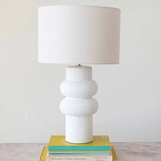 Stoneware Table Lamp w/ Linen Shade Greenhouse Home