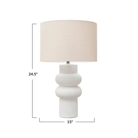 Stoneware Table Lamp w/ Linen Shade Greenhouse Home