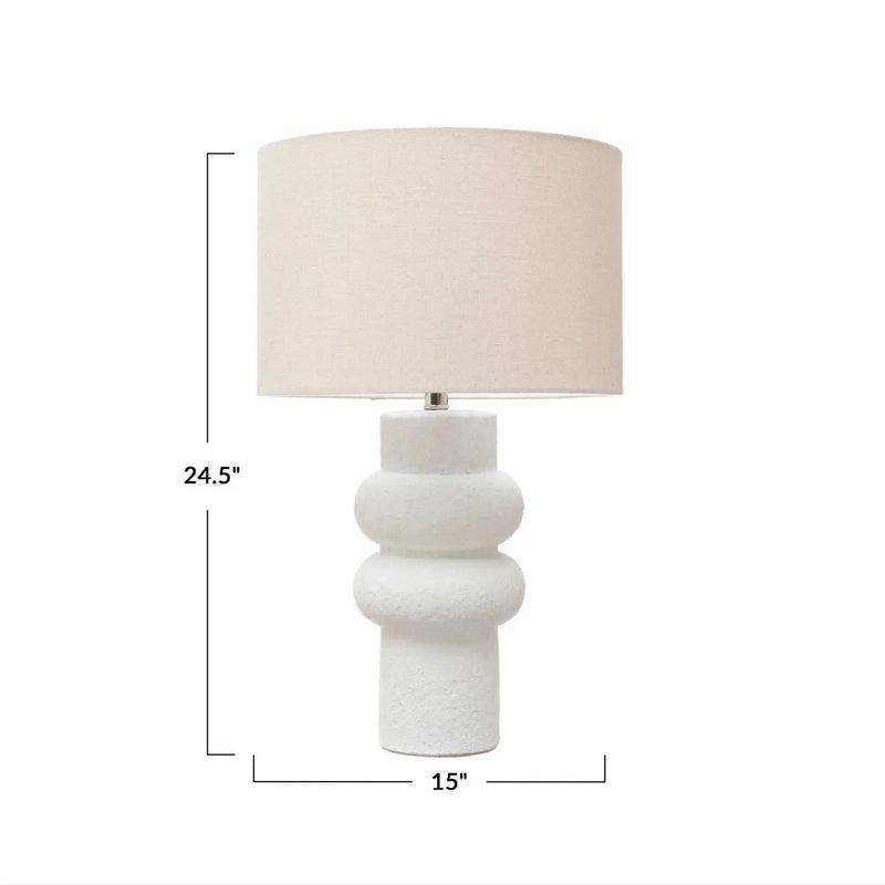 Stoneware Table Lamp w/ Linen Shade Greenhouse Home