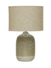 Stoneware Table Lamp with Linen Shade - Greenhouse Home