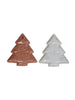 Stoneware Tree Shaped Plate with Snowflakes, 2 Colors (Each Will Vary)