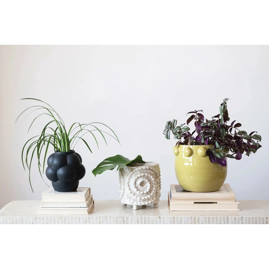 Stoneware Vase w/ Raised Dots Greenhouse Home