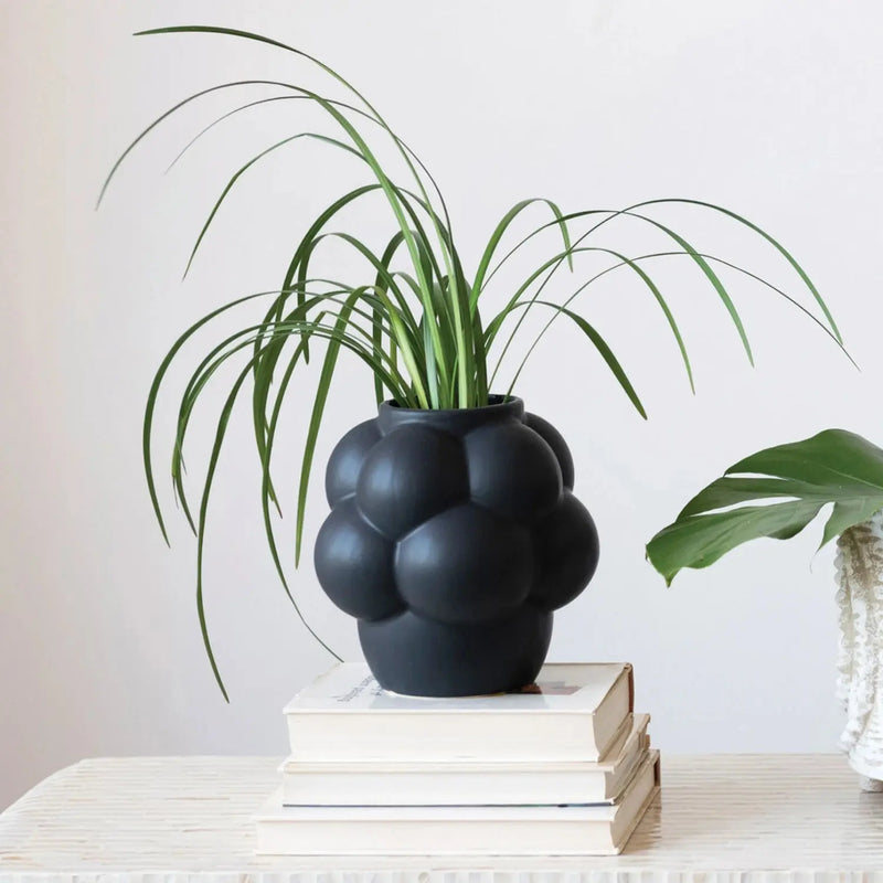 Stoneware Vase w/ Raised Dots Greenhouse Home