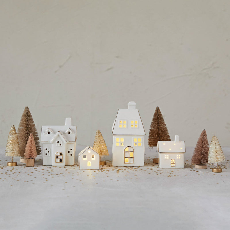 Stoneware Village w/ LED Lights Greenhouse Home