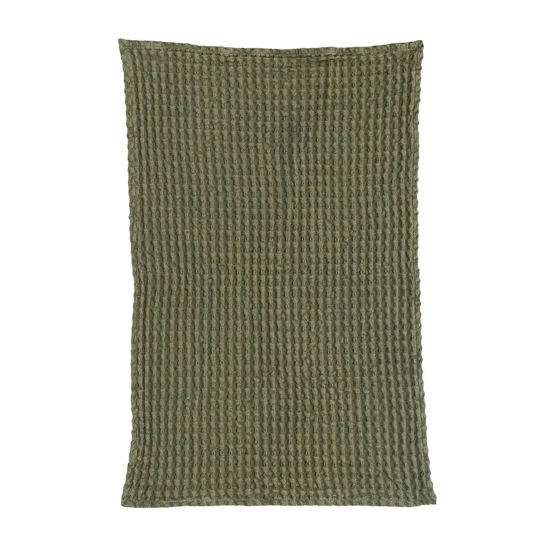 Stonewashed Cotton Waffle Weave Tea Towel Greenhouse Home
